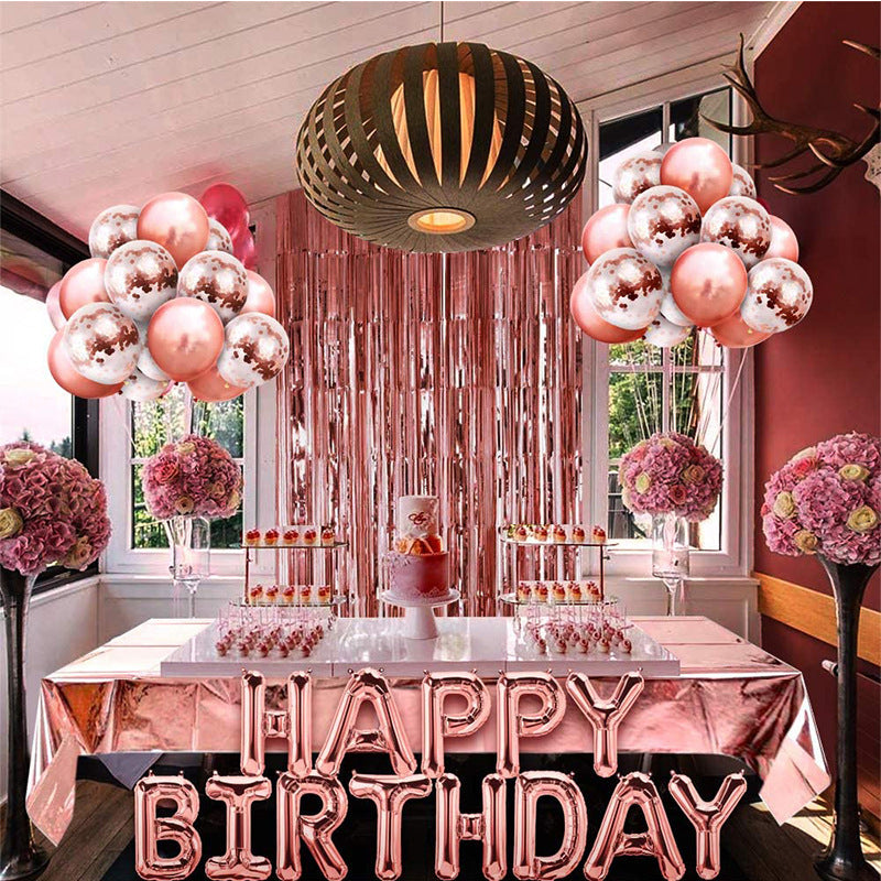 Large Birthday Balloon Tablecloth Backdrop Party Set