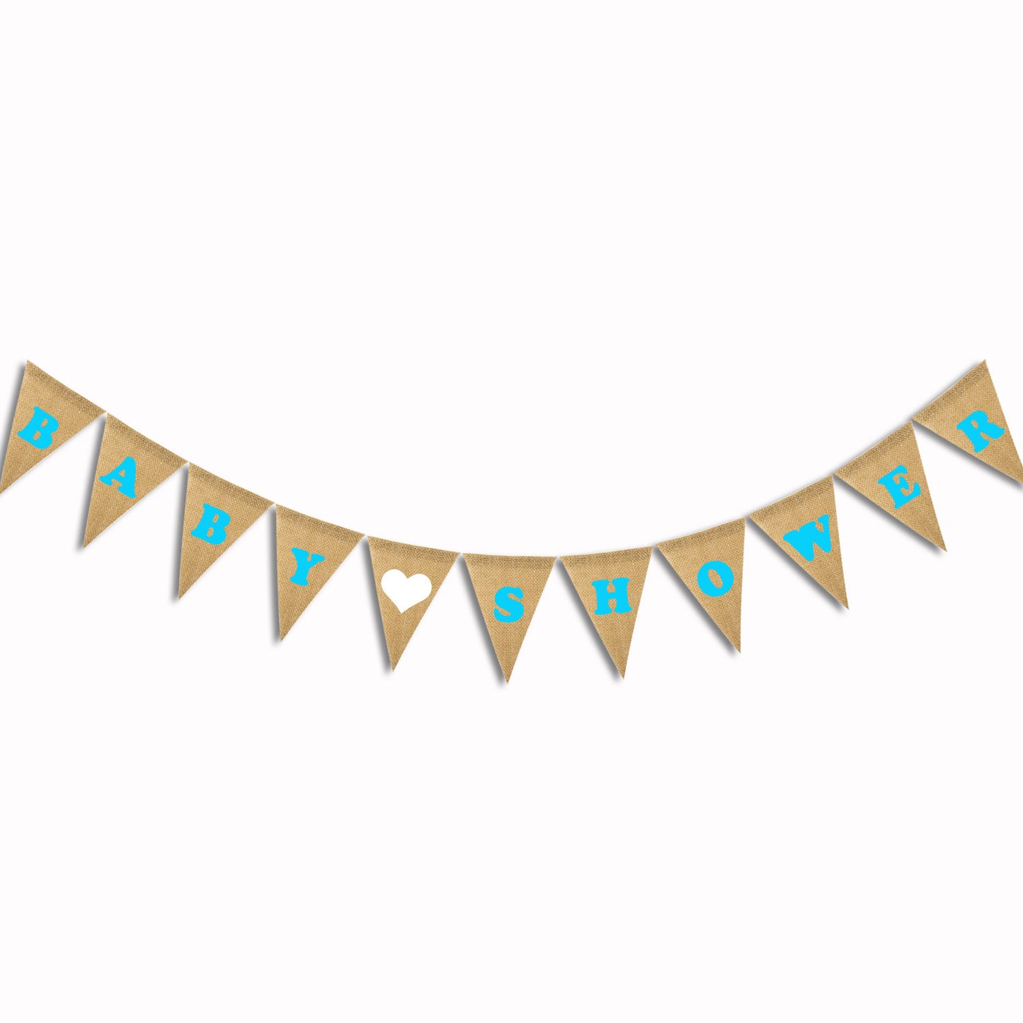 Baby Shower Linen Flag Banner