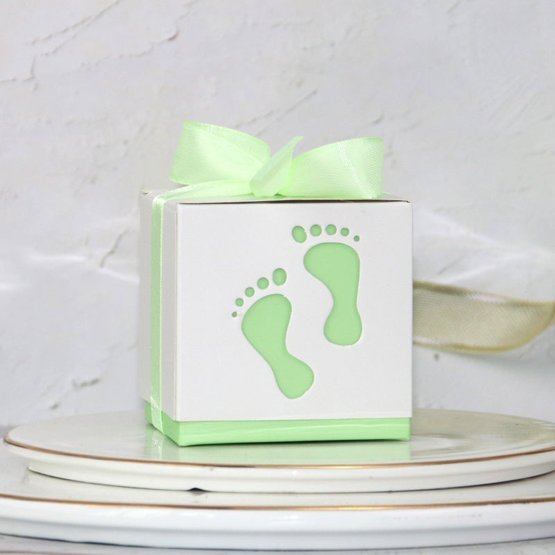 Hollow Baby Footprints Wedding Candy Box