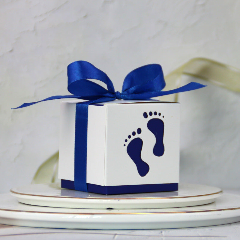 Hollow Baby Footprints Wedding Candy Box