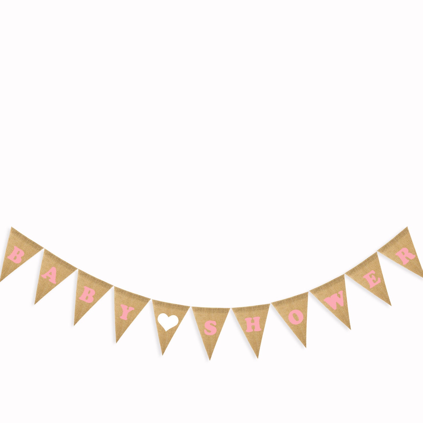 Baby Shower Linen Flag Banner