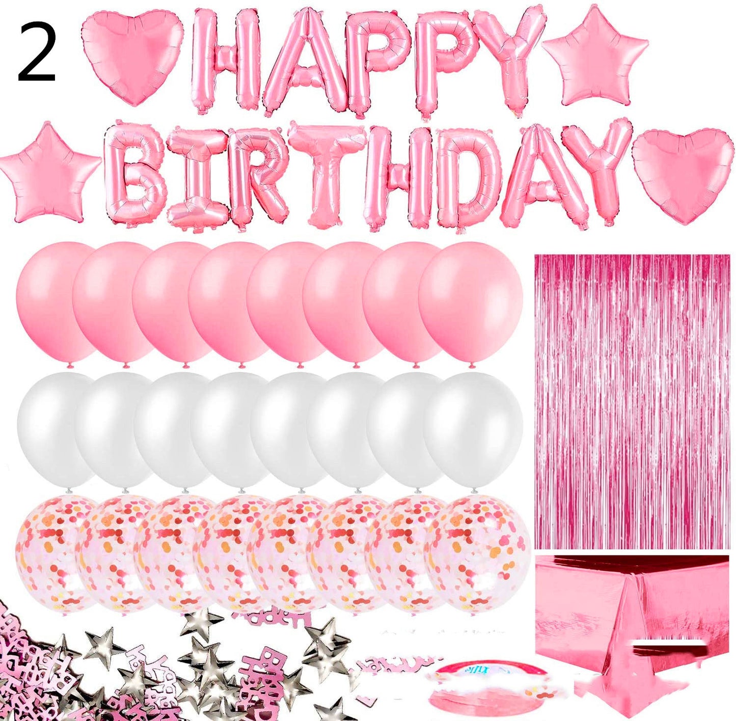 Large Birthday Balloon Tablecloth Backdrop Party Set