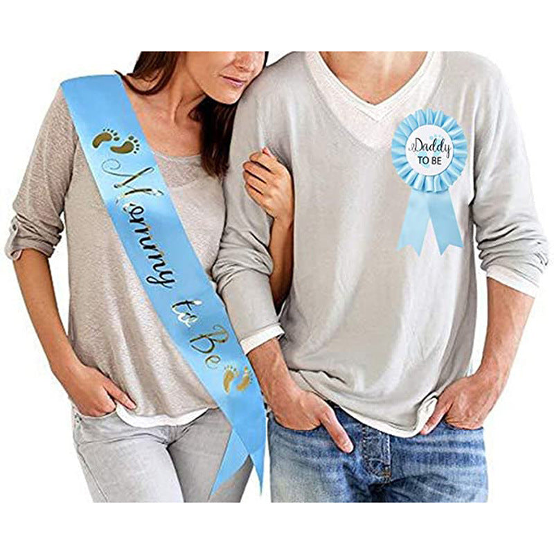 Baby Shower Party Shoulder Strap & Badge Set