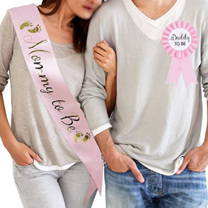 Baby Shower Party Shoulder Strap & Badge Set