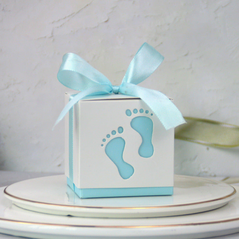Hollow Baby Footprints Wedding Candy Box