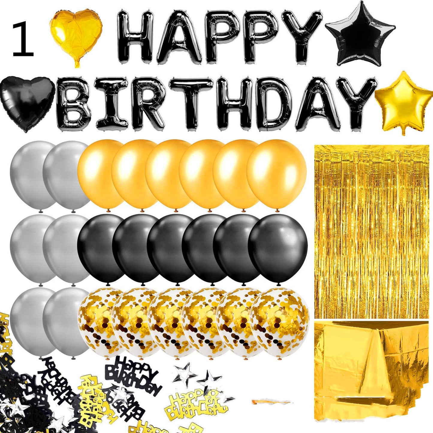Large Birthday Balloon Tablecloth Backdrop Party Set