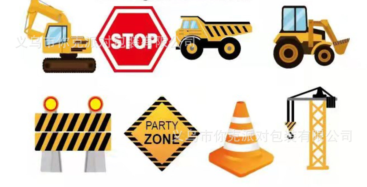 Construction Engineering Birthday Decoration Set