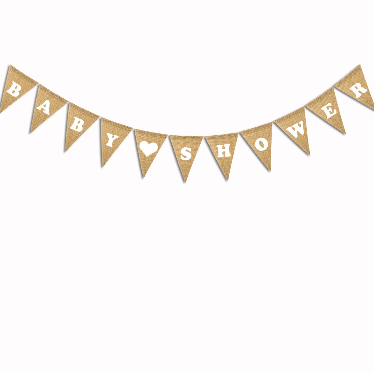 Baby Shower Linen Flag Banner