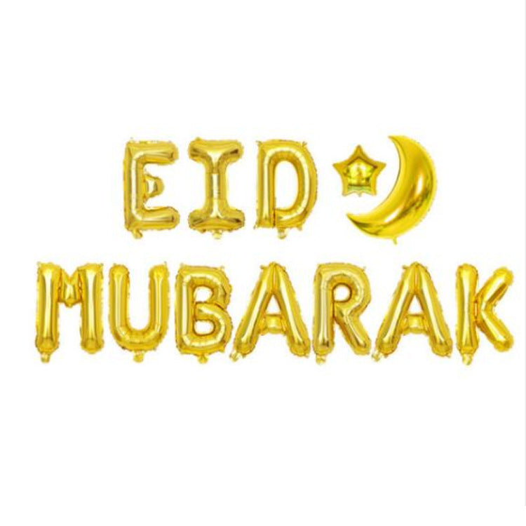 Eid mubarak gold star balloon