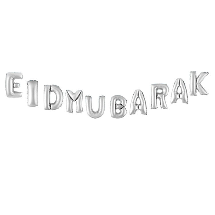 Eid mubarak silver balloon