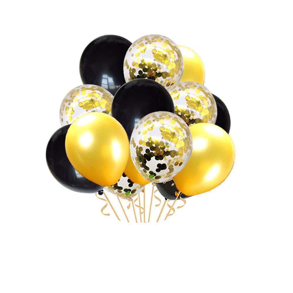 Black Gold Birthday Party Balloon Decoration Set