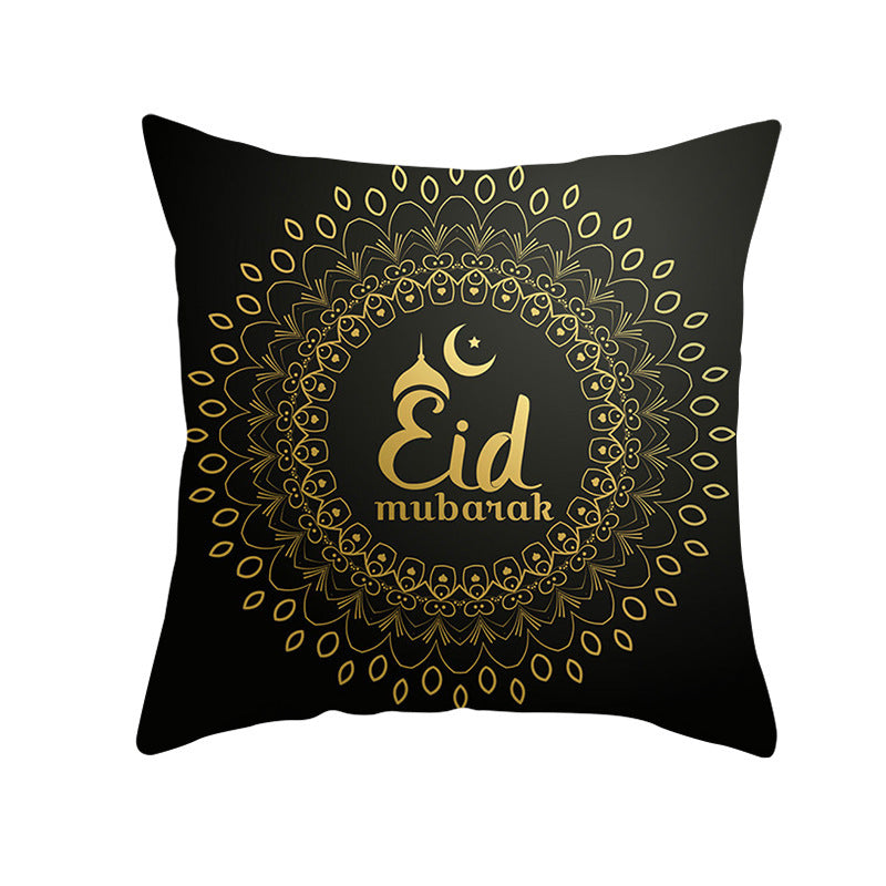 eid gold black pillow circle