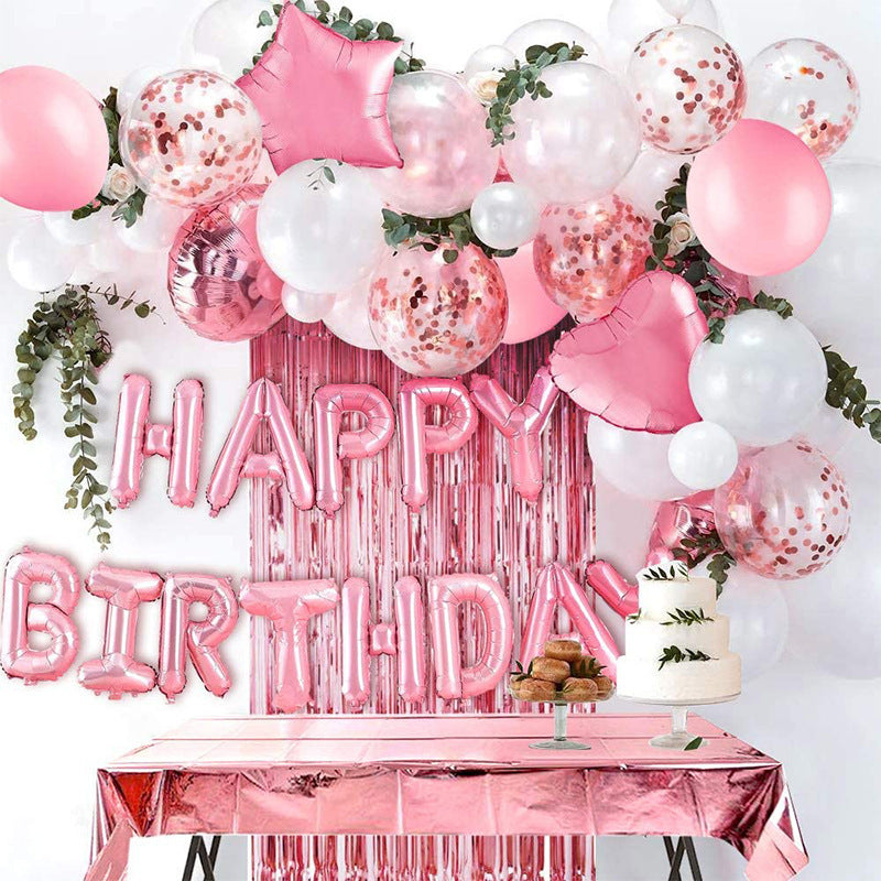 Large Birthday Balloon Tablecloth Backdrop Party Set