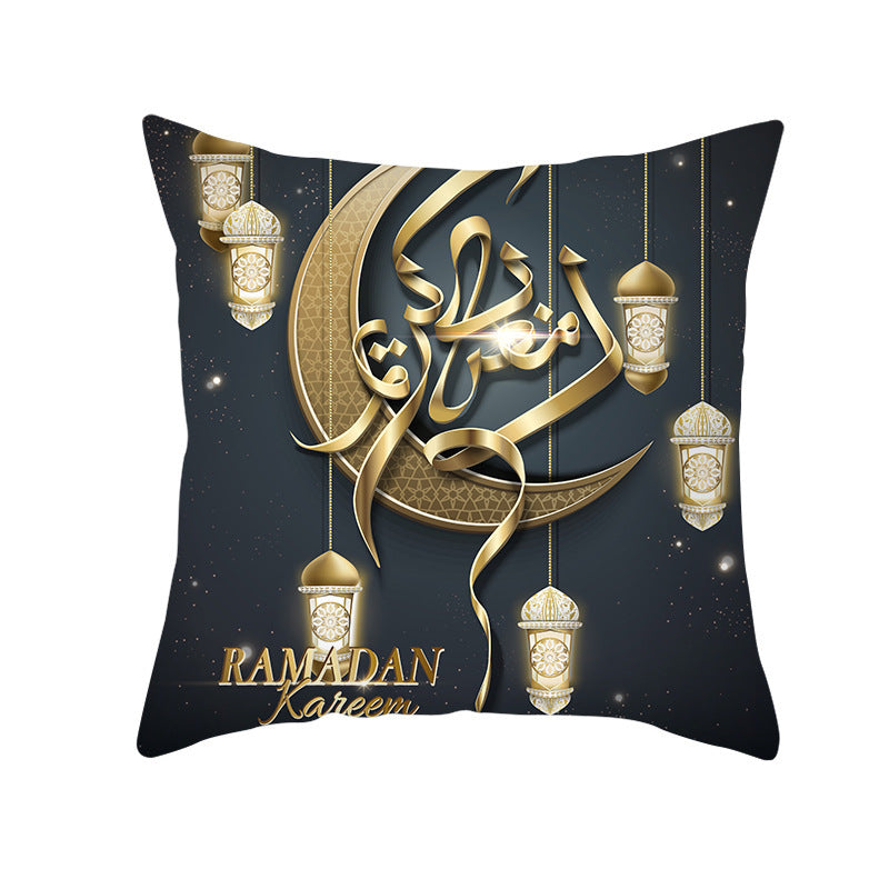 ramadan black gold pillow