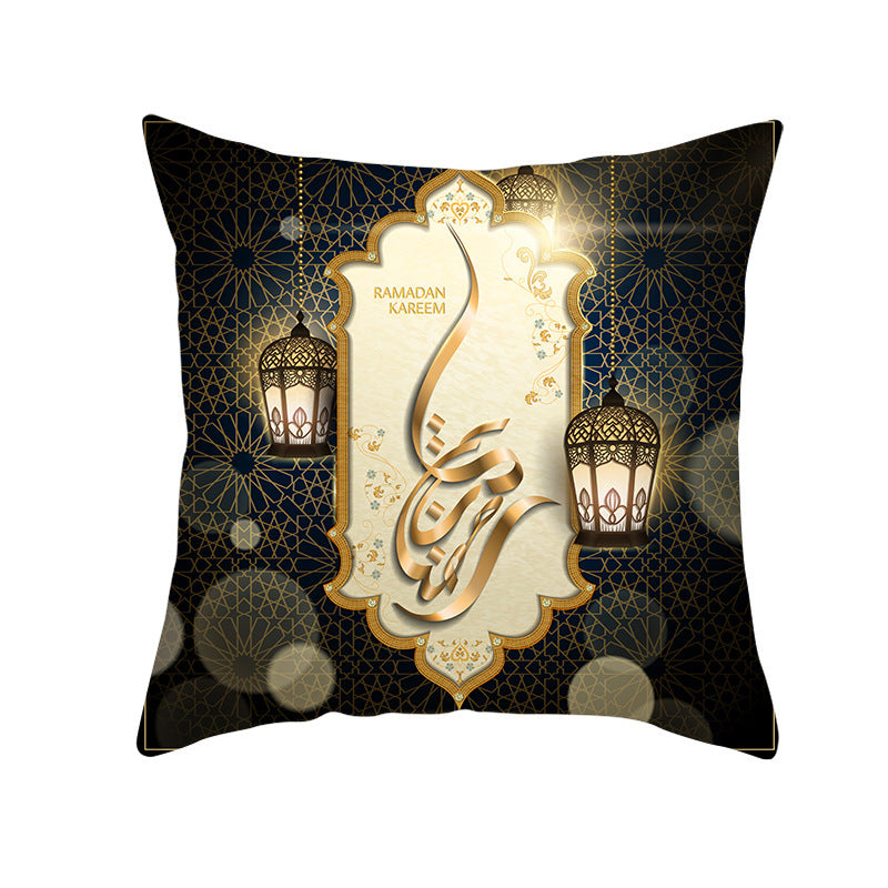 ramadan black lantern pillow