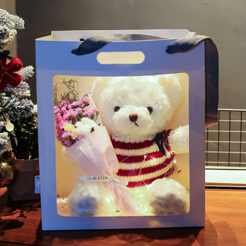 red stripe teddy gift