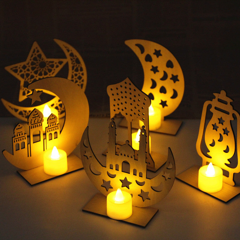 Wooden Decorative Lamp Eid and Ramadan