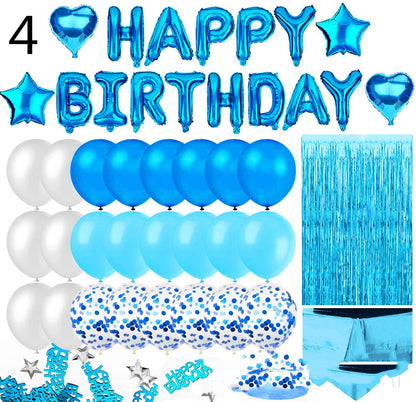 Large Birthday Balloon Tablecloth Backdrop Party Set