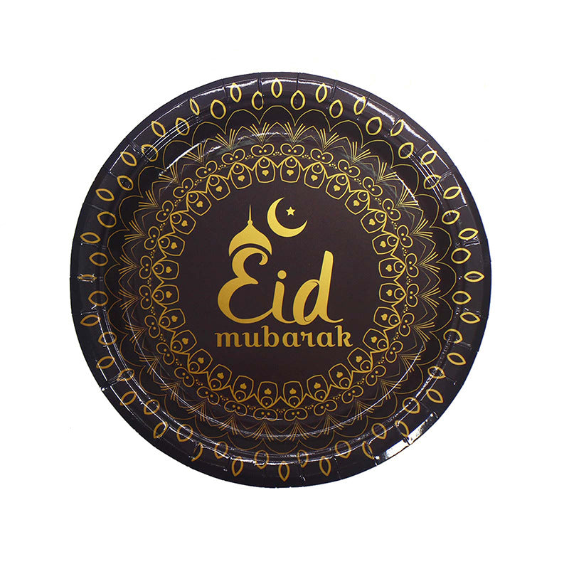 Muslim Eid Ramadan Tableware Disposable Paper Plate Paper Cup