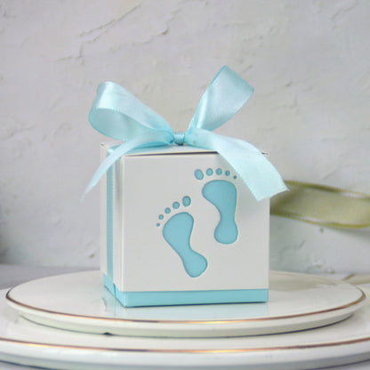 Hollow Baby Footprints Wedding Candy Box