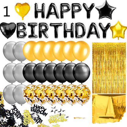 Large Birthday Balloon Tablecloth Backdrop Party Set