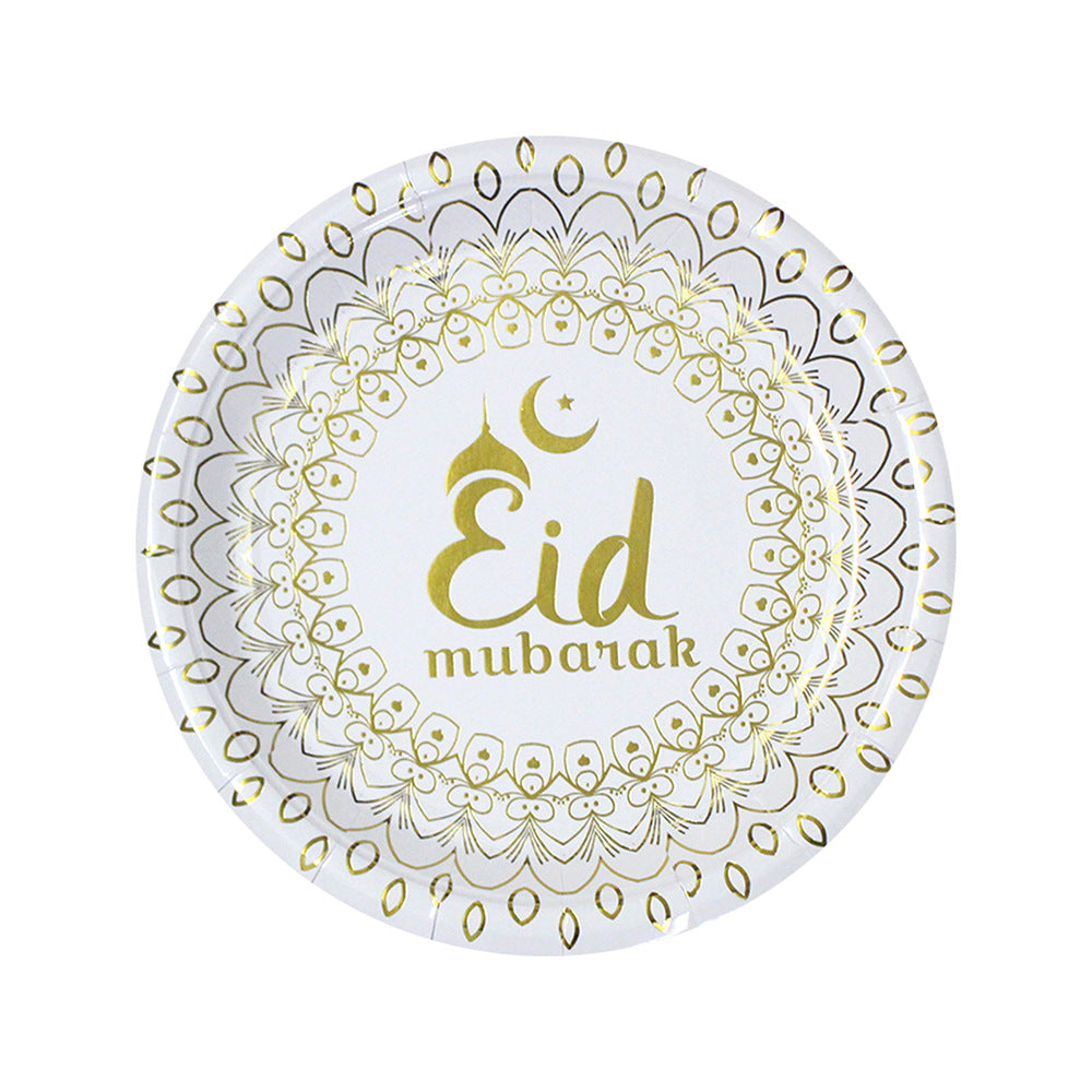 Muslim Eid Ramadan Tableware Disposable Paper Plate Paper Cup