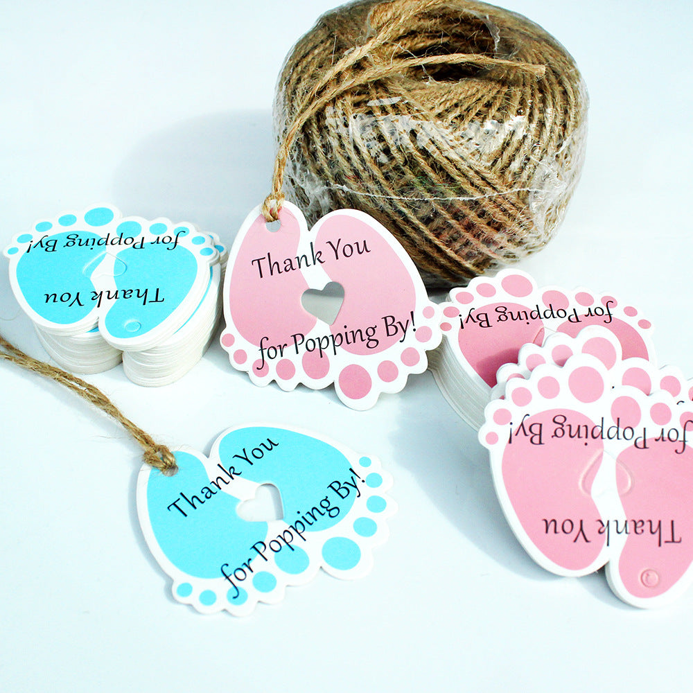 baby foot favor tags