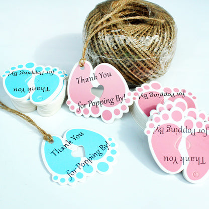baby foot favor tags