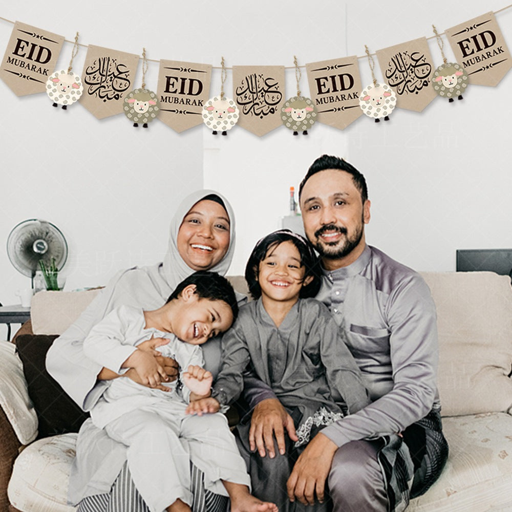 Eid Decorative Flag Banner with Sheep Charms