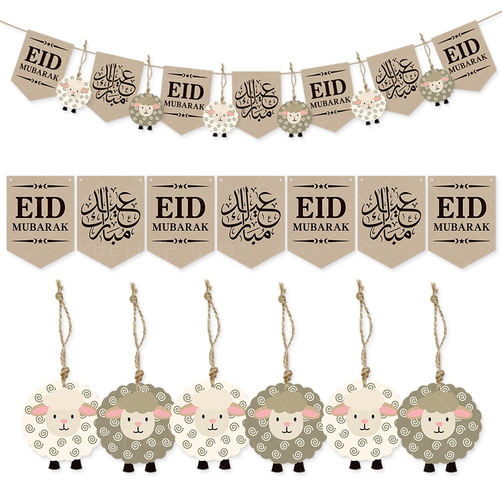 Eid Decorative Flag Banner with Sheep Charms