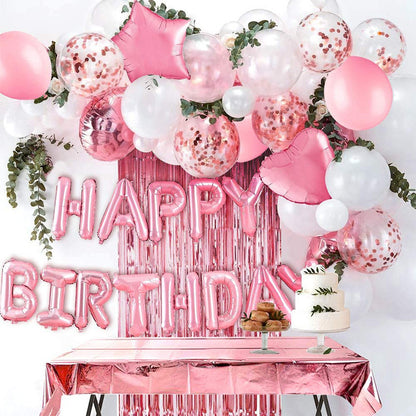 Large Birthday Balloon Tablecloth Backdrop Party Set