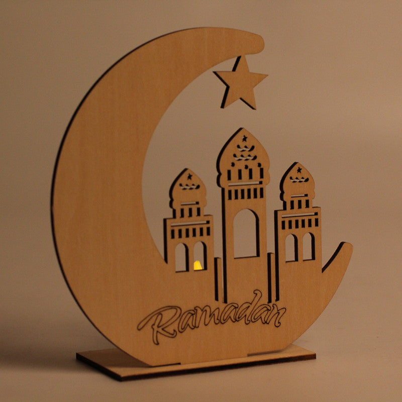 Wooden Decorative Lamp Eid and Ramadan